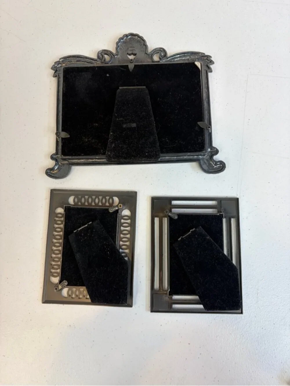 Vintage Silver Tone Picture Frames Art Deco Ornate Home Decor Maximalist Gothic